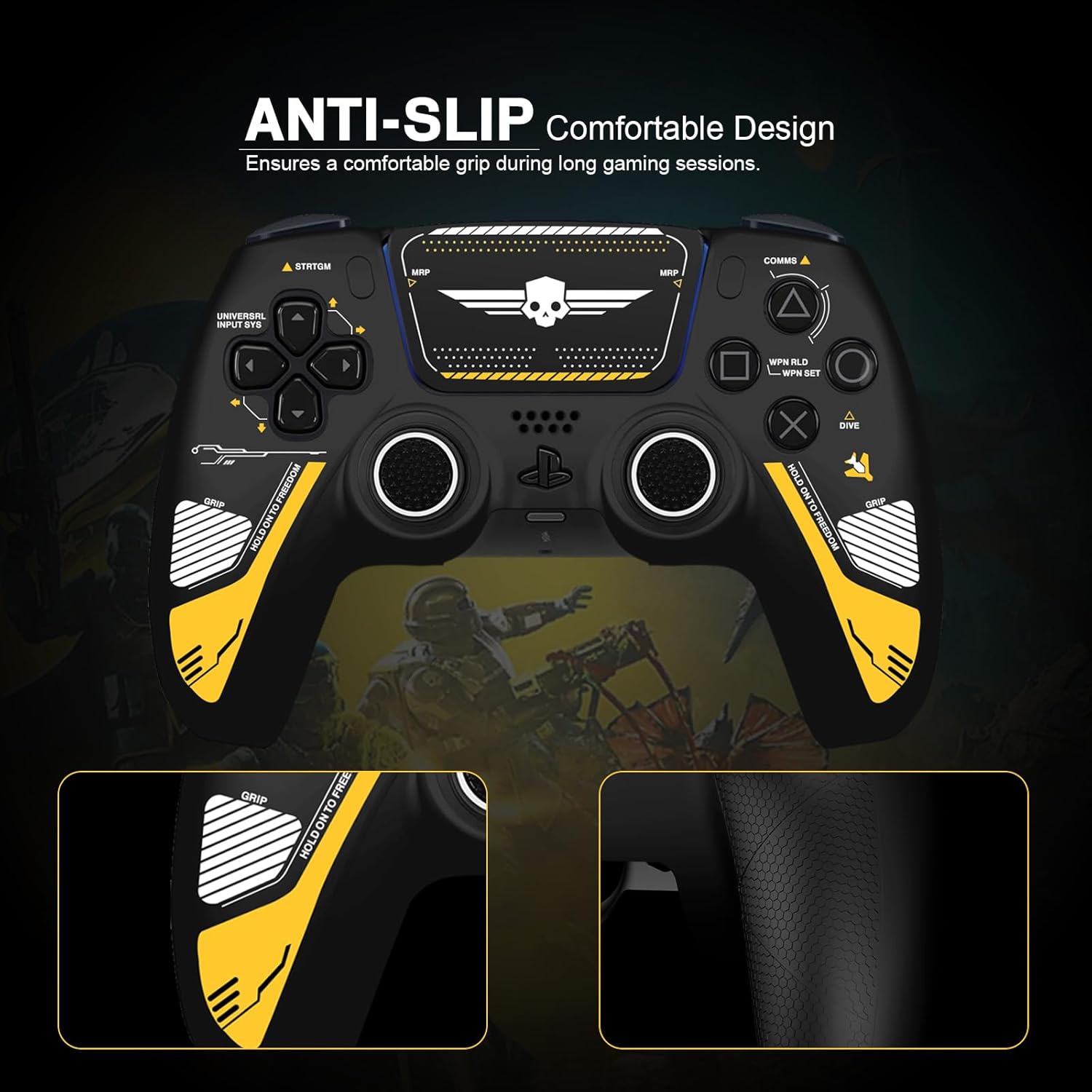 Darno Design Ps5 Controller Skin, Ps5 Controller Accessories, Silicone Grip Cover for PlayStation 5 DualSense, 4 Pcs Thumb Grip Gaps with Touch Pad Sticker - Image 6