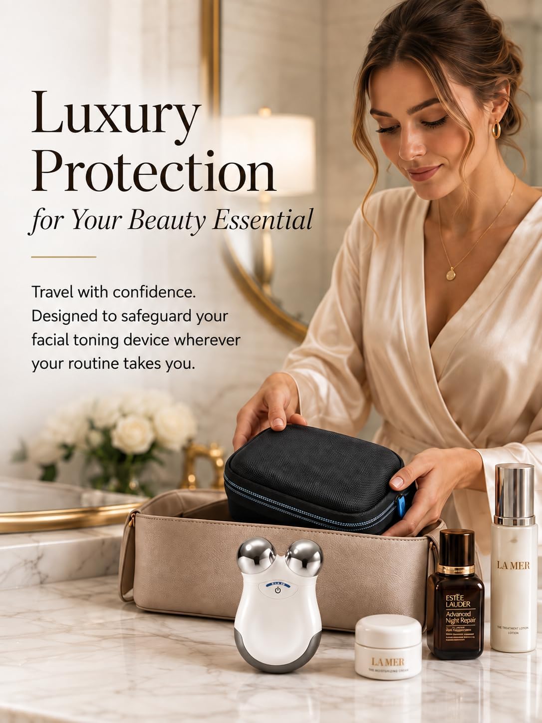 TUDIA EVA Compact Hard Travel Case Compatible with NuFACE Mini and MINI+ Facial Toning Device GUNFAY-O1 & 40300 [CASE ONLY, Device NOT Included]
