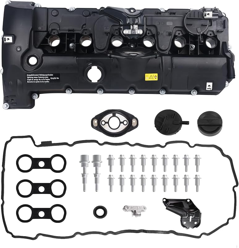 Tampa de válvulas do motor KUSATEC com junta para BMW 128i, 130i, 323i, 328i, 525i, 528i, 530i, X3, X5 e Z4 – Kit