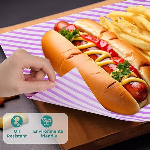 Miniatura 3 de GeeRic Hojas de papel encerado de 12 x 12 pulgadas, 100 forros para cestas de alimentos para sándwiches, hamburguesas, envoltorios de alimentos