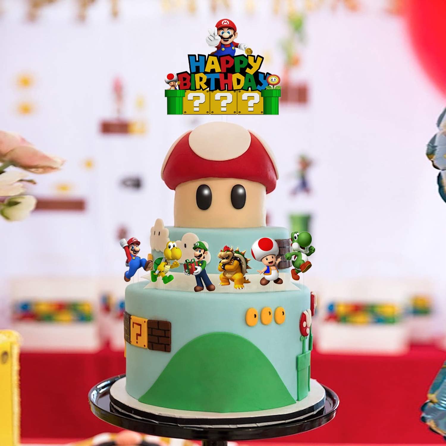 Lot De 7 Decorations En Acrylique Pour Gateau D Anniversaire Super Mario Bros Theme Mario Bros Amazon Ca Maison