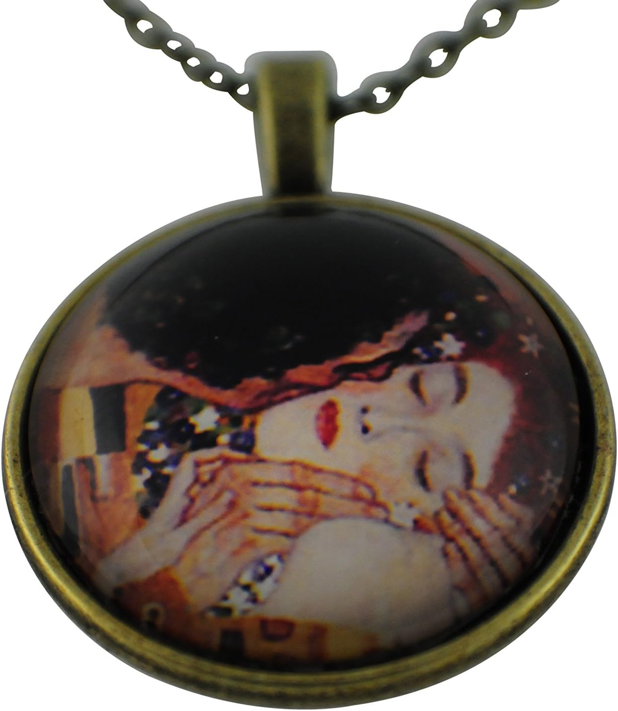 The Kiss by Gustav Klimt Pendant Necklace Earrings Fine Art Gift Antique Finish