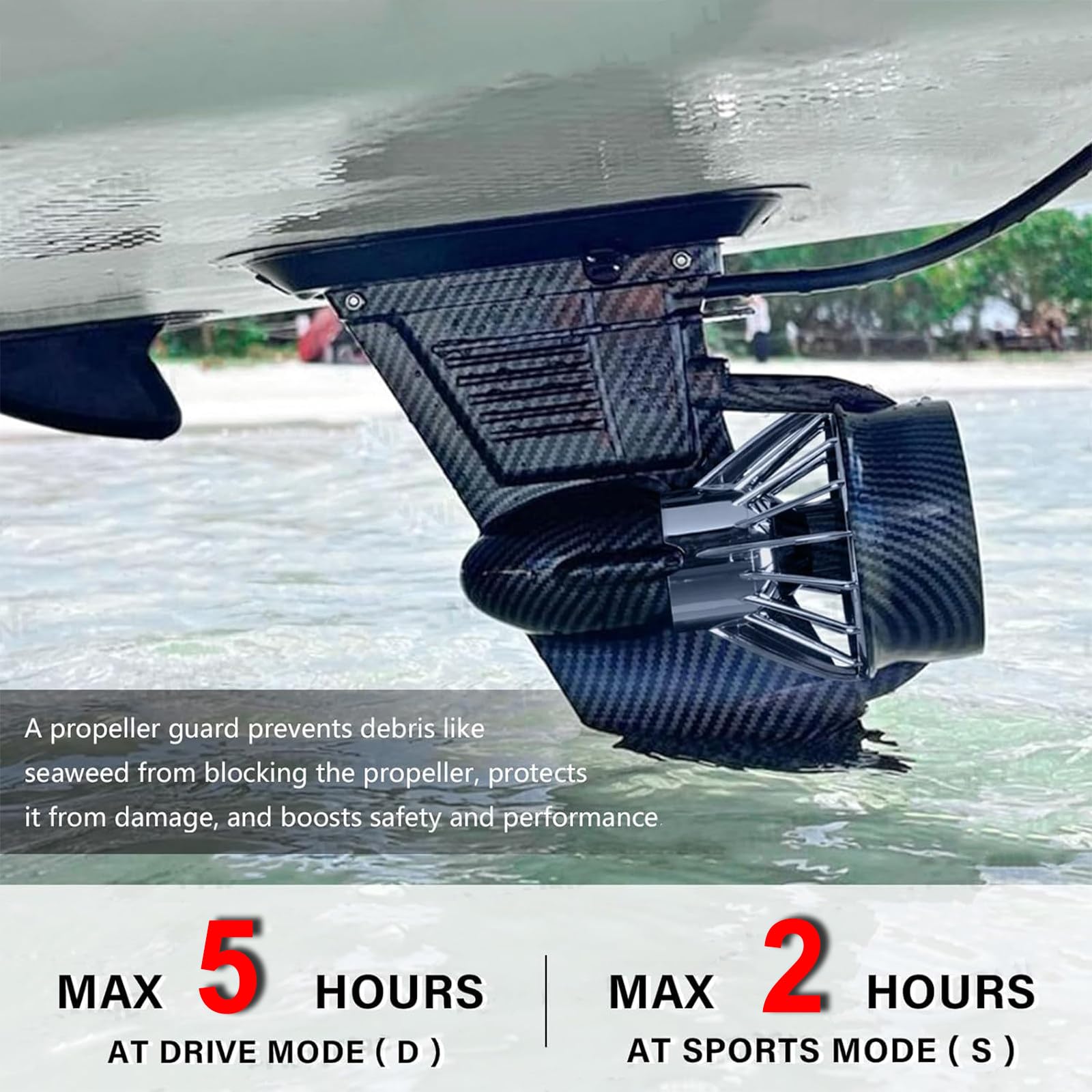 Propulsore Subacqueo Scooter Subacqueo Pinna Elettrica Stand Up Paddle Board 24V Scooter Marino per Paddleboard, Fishing Board, Surfboard, Max. Spinta Pinna Elettrica: Entro 18 lbs