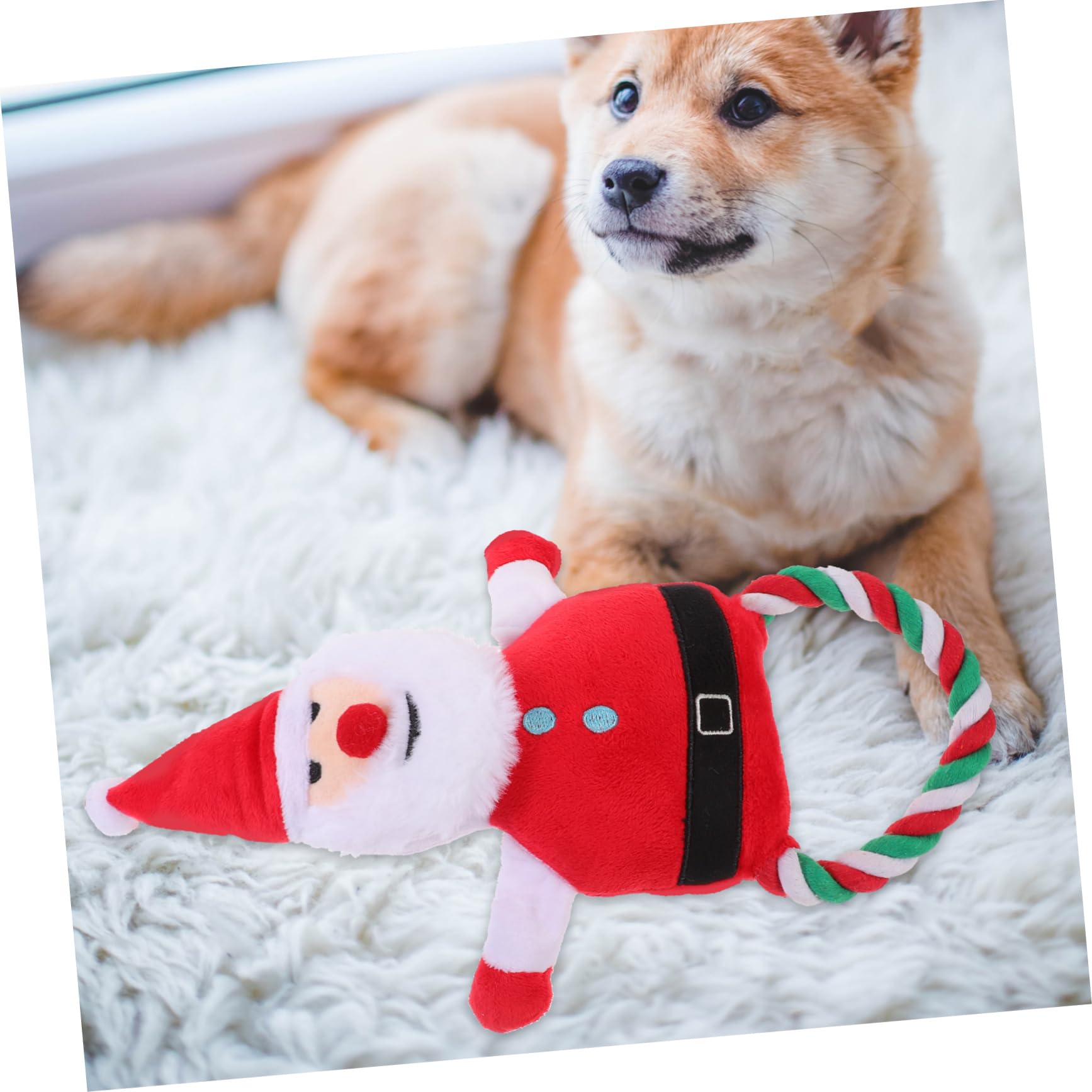 Sosoport 4pièces Jouet à Mâcher Forme De Père pour Chien Jouet Peluche Couineur pour pour Entraînement des Animaux De Compagnie