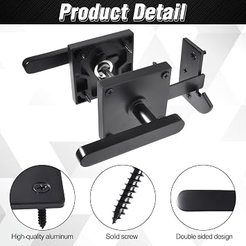 Double Sided Gate Latch Heavy Duty Swinging Door Latch, Two Sided Door Latchs Suitable for Left Inswing Outdoor Fence, Wooden Gates, Pool Gates, Backyard, Garden Gate Hardware