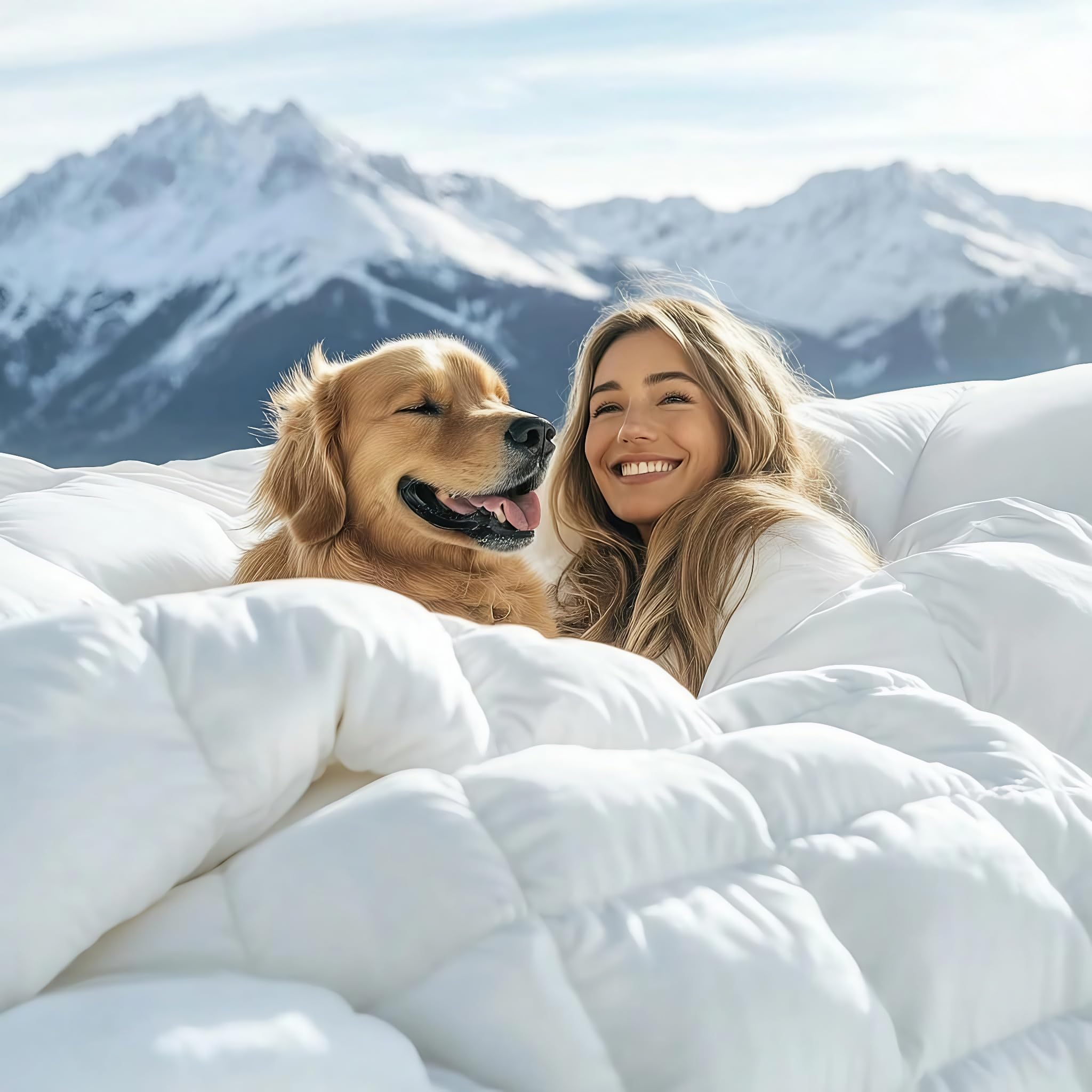 Goose Down King Duvet 13.5 Tog, 225 x 220 cm, Warm Winter, Machine Washable, 100% Cotton S...