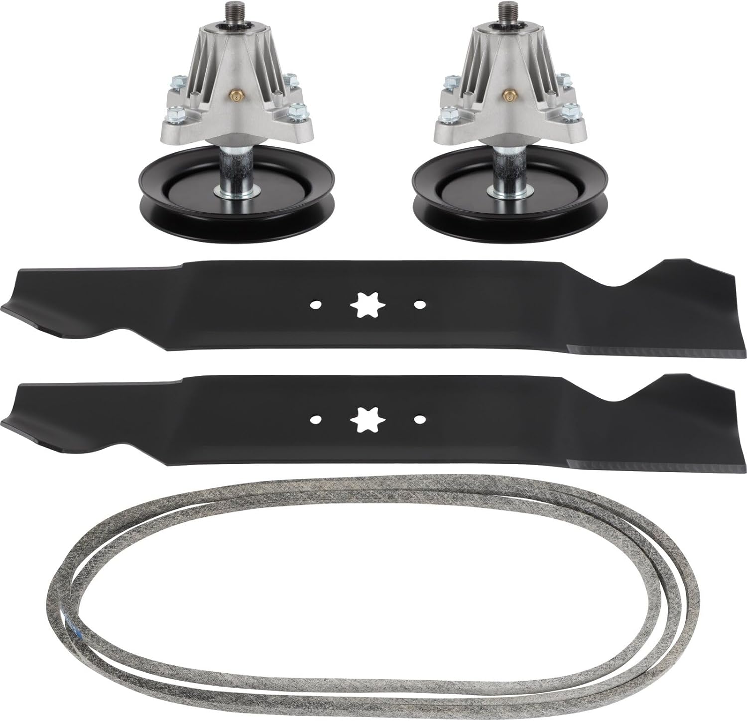 ACEBRI Deck Rebuild Kit Mower Deck Part Rebuild Kit 918-04822A Spindle for Troy Bilt TB42 TB1942 TB2142 Pony Super Bronco1 Drive Belt 2 Spindle Assembly 2 Mower Blades