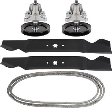 ACEBRI Deck Rebuild Kit Mower Deck Part Rebuild Kit 918-04822A Spindle for Troy Bilt TB42 TB1942 TB2142 Pony Super Bronco1 Drive Belt 2 Spindle Assembly 2 Mower Blades