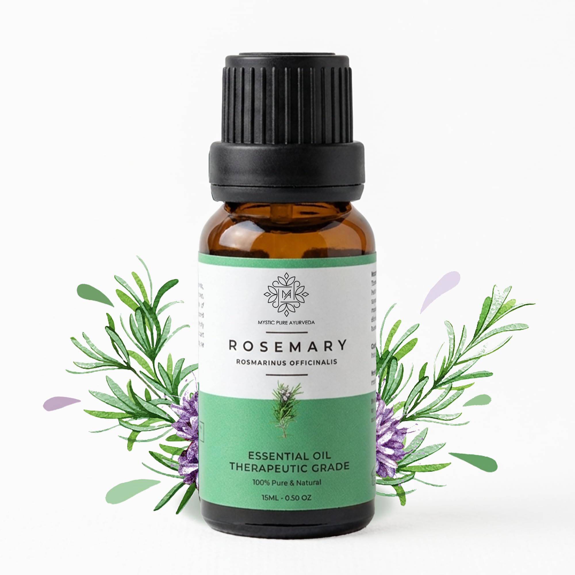 Mystic Pure Ayurveda Rosemary Essential Oil – Therapeutic Grade For Hair Growth & Reduce Hair Fall, Healthy Skin and Aromatherapy- 15ml-image-30