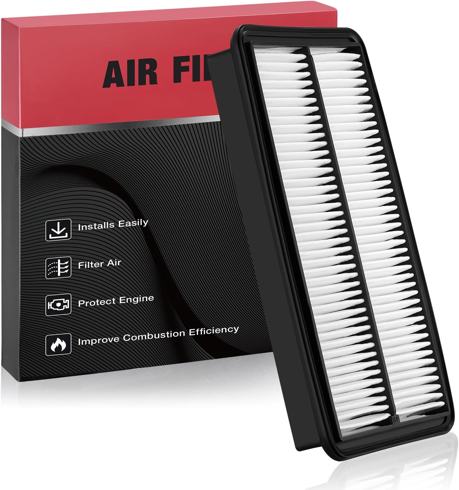 BDFHYK CA10013 Engine Air Filter Compatible with Acura & Honda, MDX 3.7L 2007-2009, Odyssey 3.5L 2005-2010, Pilot 3.5L 2009-2015 V6 Engine, Rigid Panel, Replace# 17220RGLA00, 17220RD5A00