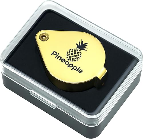 Miniatura 7 de Pineapple 30X Jewelers - Lupa plegable de bolsillo para joyeros, gemas, diamantes, plantas, monedas (dorado)