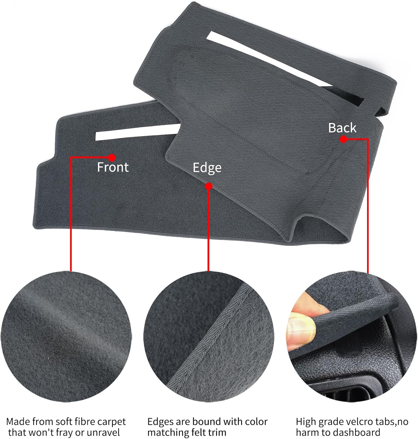 Dashboard Cover Dash Cover Mat Pad Custom Fit for 1994-1997 Nissan Hardbody D21 Pickup Truck / 1994 1995 Pathfinder (Dark Gray)