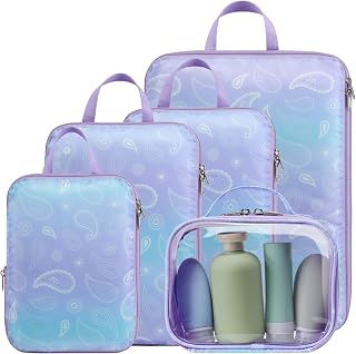 Cambond Compression Packing Cubes for Travel Women - Travel Bags Luggage Organizers Travel Essentials Compression Cubes for Travel Carry on Suitcases Organizer