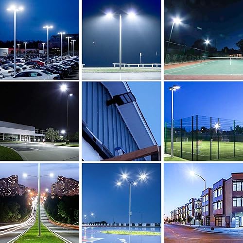 Vista 80 de ledmo Luz LED de estacionamiento de 300 W, 36000 lúmenes, 5000 K, ajustable, ajuste deslizante, iluminación de seguridad con fotocélula