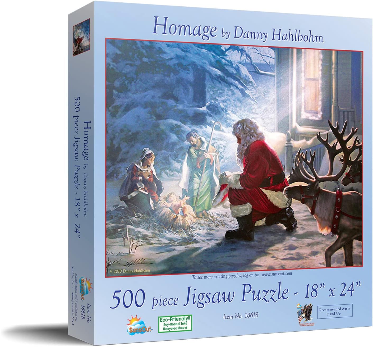 SUNSOUT INC - Homage - 500 pc Jigsaw Puzzle by Artist: Danny Hahlbohm - Finished Size 18" x 24" Christmas - MPN# 18618