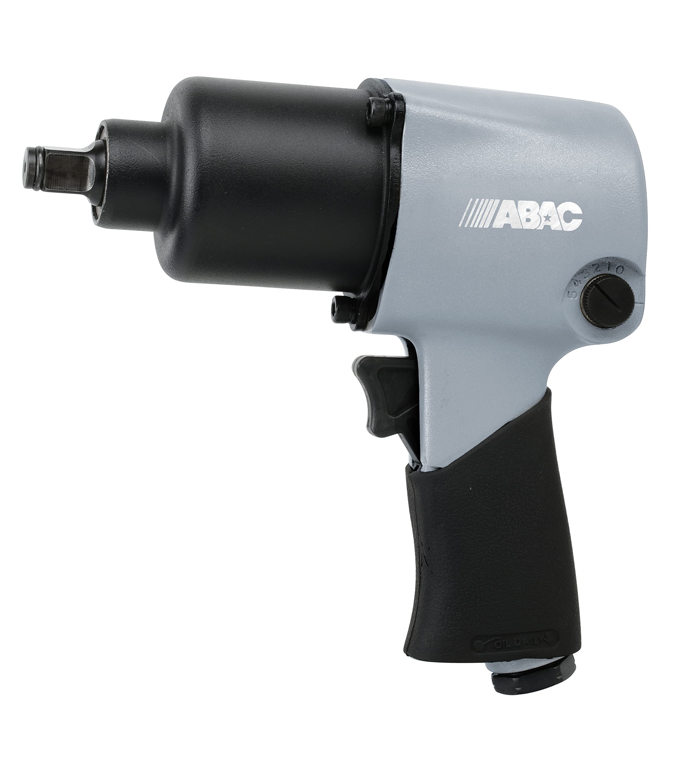 ABAC Atornilladore de Impacto Neumática 1⁄2" G-102 - Maletín de plástico con accesorios (tomas + barra de extensión 100mm + mini engrasador + botella de aceite vacía) - Par: 500 Nm