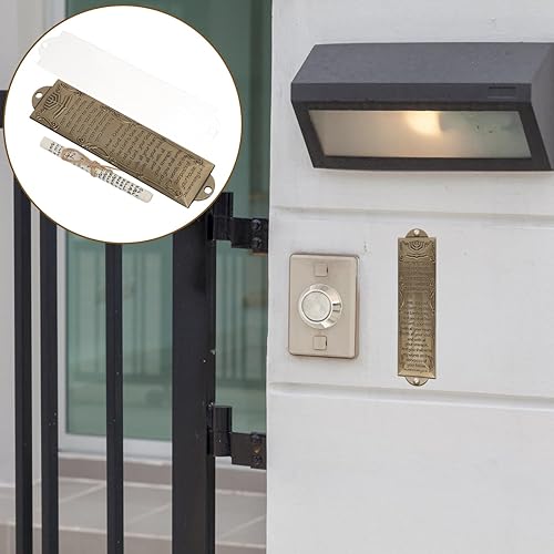 Miniatura 5 de VOSAREA Mezuzá de bendición de metal, 5 juegos de mezuzá de bendición de metal con pergamino judío Mitzvah puerta Mezuzah caja de mezuzá de metal,