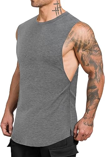 Miniatura 3 de Paquete de 3 camisetas sin mangas para hombre, ajuste seco, sin mangas, corte culturismo, gimnasio, entrenamiento