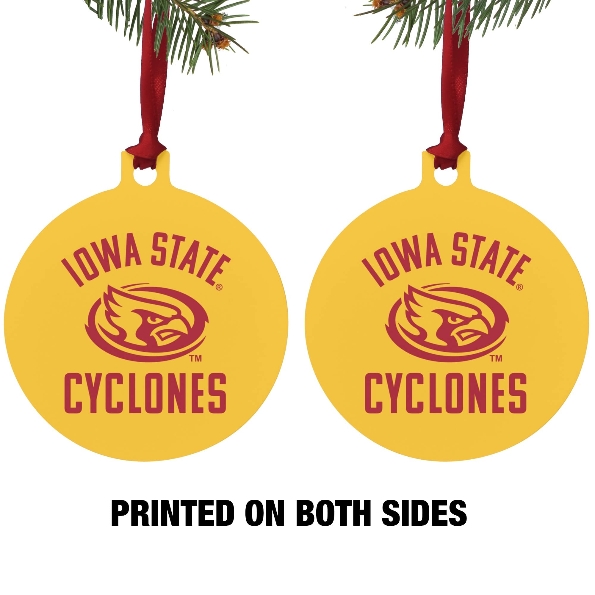 GRAPHICS & MORE Iowa State Cyclones Secondary Aluminum Holiday Christmas Tree Ornament - 3.0