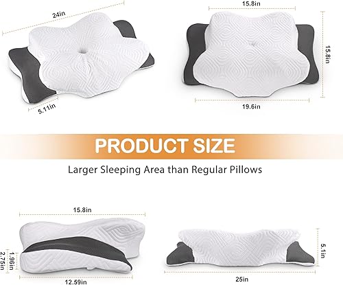 Miniatura 3 de TOPPURE Funda de almohada cómoda y transpirable para almohada cervical (tamaño queen)