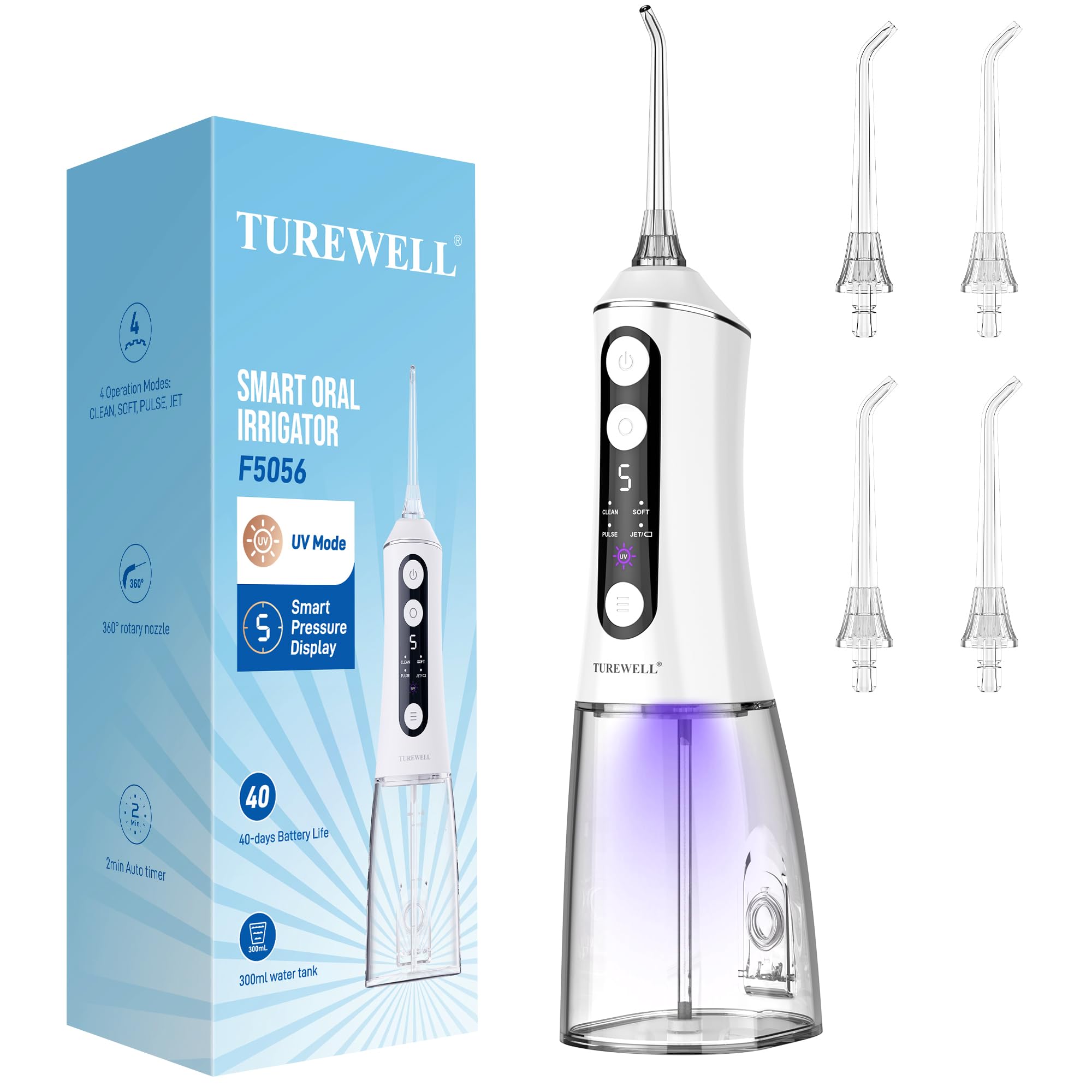 TUREWELL Water Flosser with UV Mode