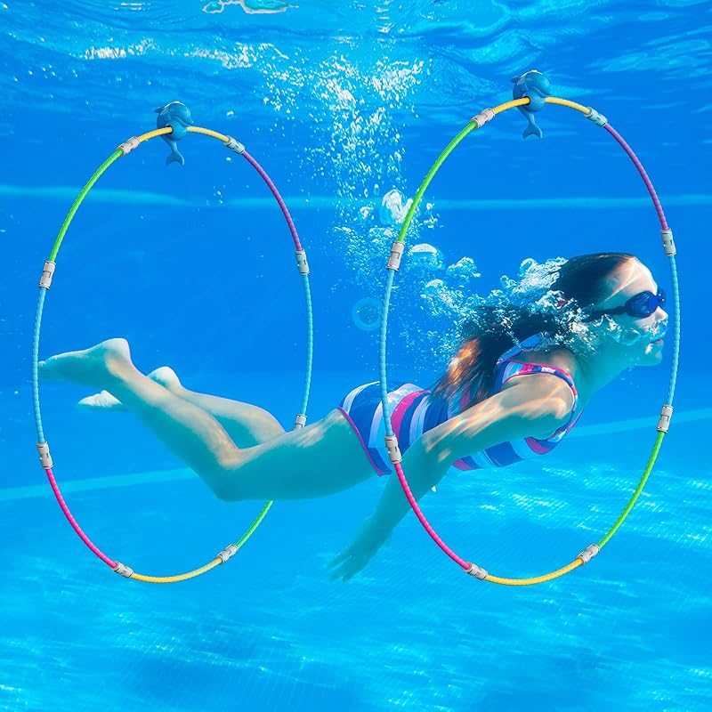 Divertidos juguetes de pileta para niños: práctica de buceo, anillos de natación para niños y niñas de 4 a 12 años