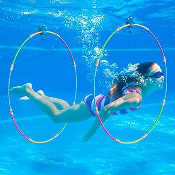 Fun Swimming Pool Toys for Kids - Diving Practice, Swim Thru Rings for Boys/Girls Ages 4-12