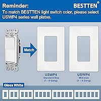 Vista 9 de BESTTEN Paquete de 10 interruptores de luz decorativa de 3 vías, 15 A, 120/277 V, un solo polo o tres vías, interruptor de pared de paleta