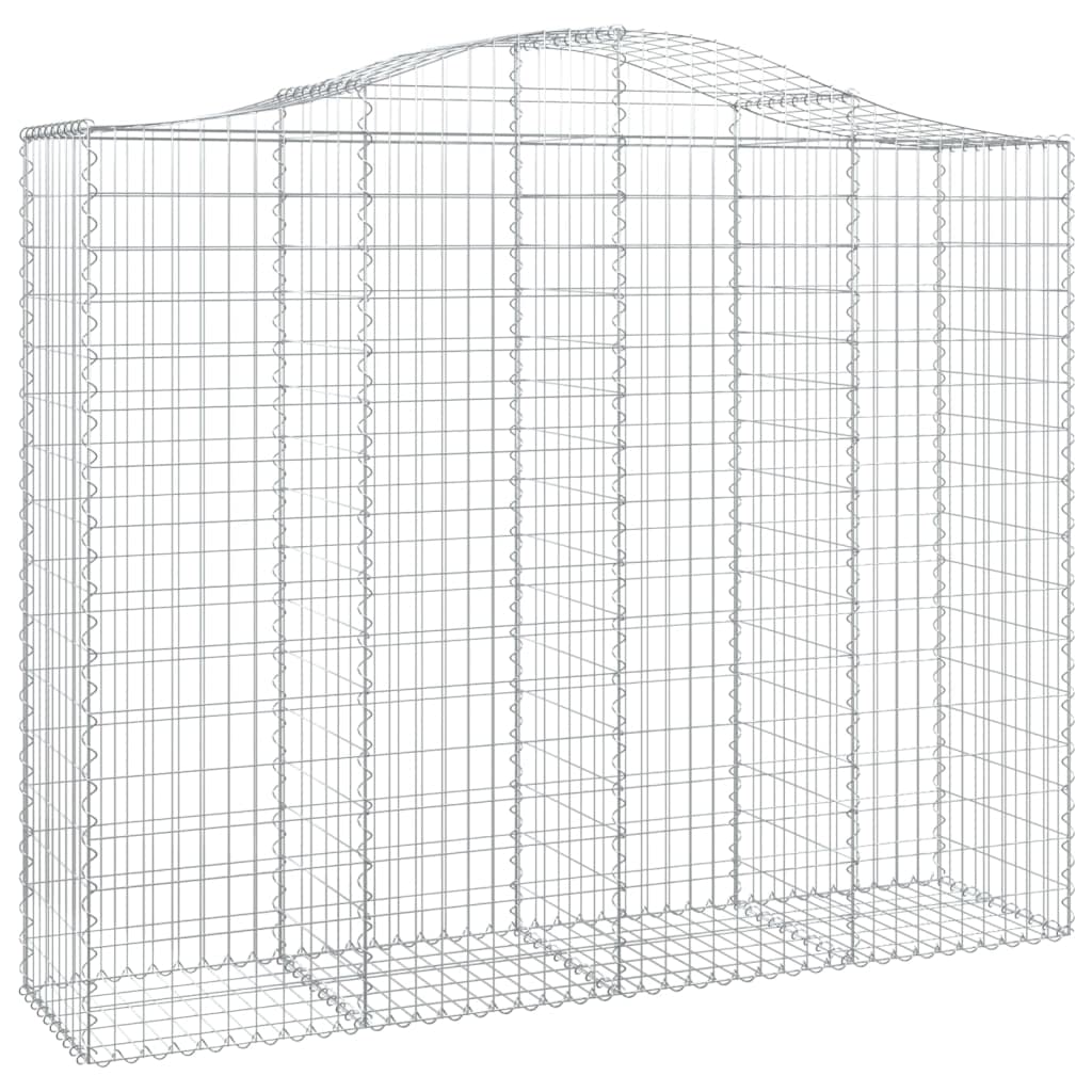Gaviones - Juego de 6 cestas con arco alto, 200 x 50 x 160/180 cm, hierro