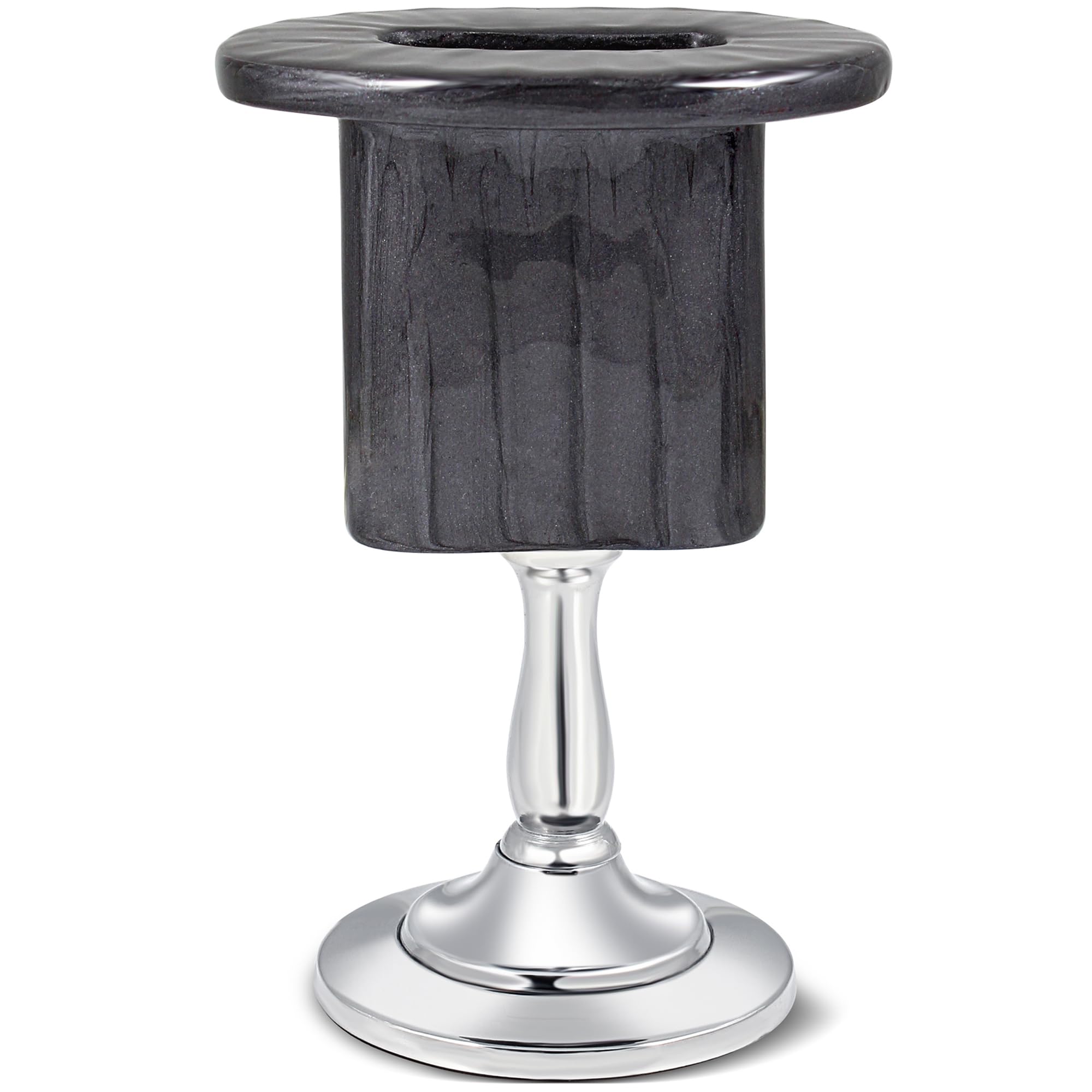 Set di portacandele in argento Shabbat con design deluxe inciso, candelabro in argento premium come regalo Judaica, 19,1 cm