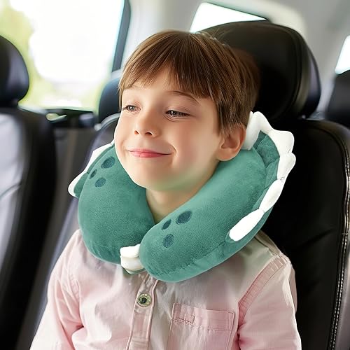 Miniatura 28 de H HOMEWINS Travel Pillow for Kids,Cute Animal Neck Pillow for Boys Girls,Soft Neck Head Chin Support Pillow,Travel Accessories for Airplane, Car