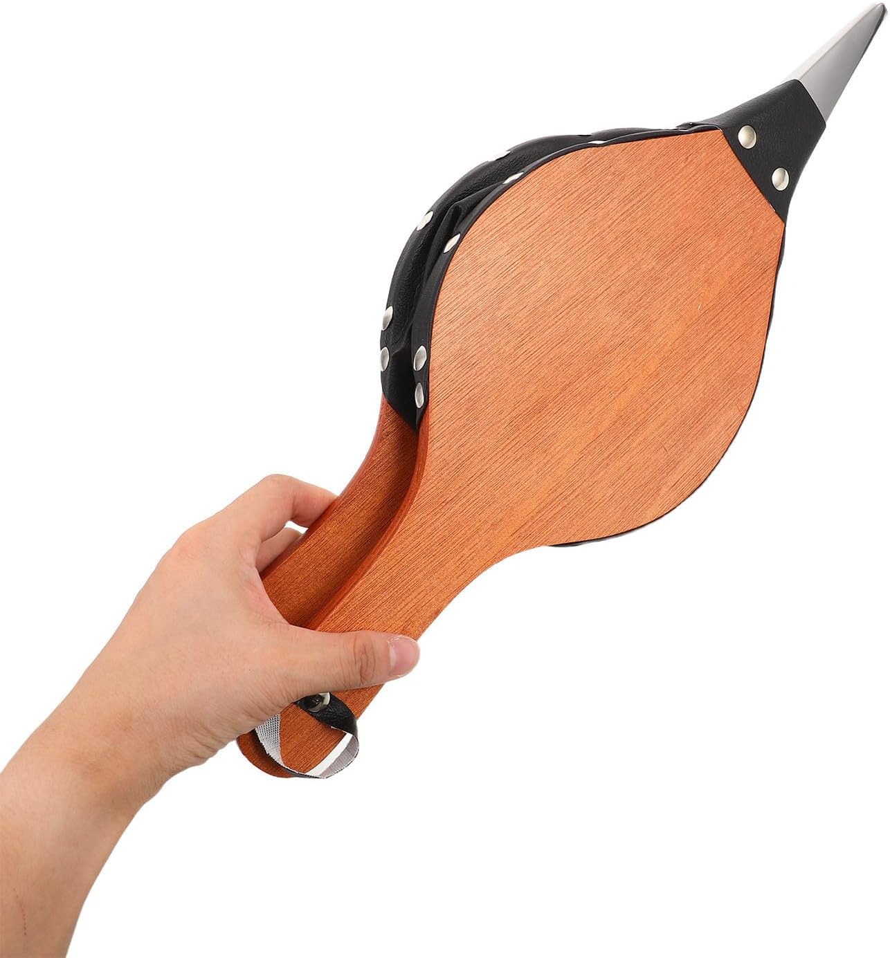Kisangel Handheld Fireplace Bellows with Hanging Strap, Wood and Steel