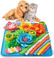 Oliumt Snuffle Mat for Dogs Cats Rabbits - Blue Sniff Slow Feeder Mat for Stress Relief Foraging Training Digestion