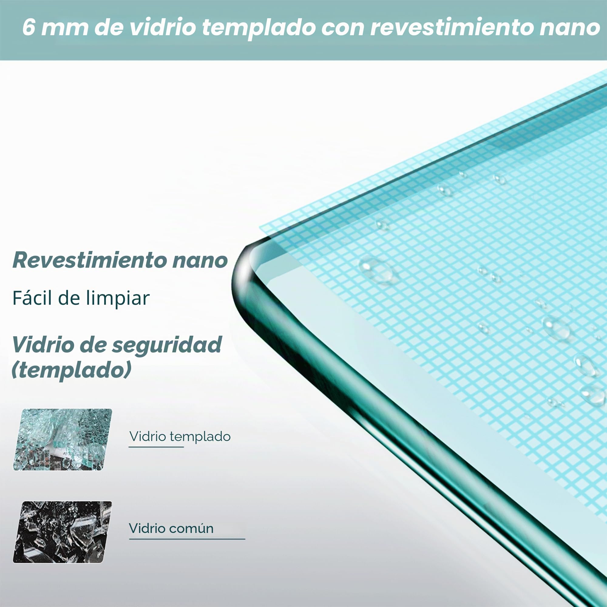 Mampara de ducha para bañera, 120 x 140 cm, 2 piezas, pared plegable de cristal de seguridad Nano ESG de 6 mm, impermeable, ahorra espacio, fácil de montar