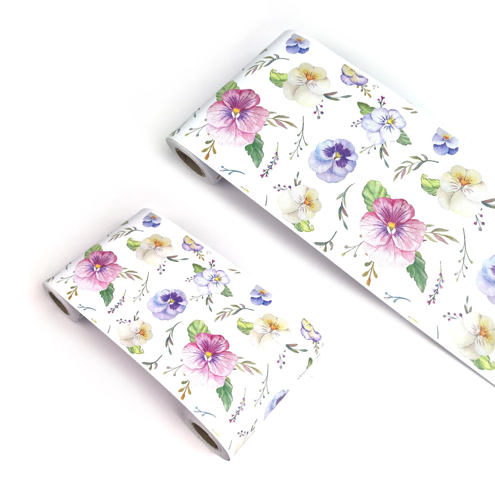 Visitryl Pink Blue White Chrysanthemums Yx215 Wallpaper Border Self Adhesive Wall Tiles Decorative, Peel And Stick Wall Border Bathroom Stickers 12Cm X 1000Cm