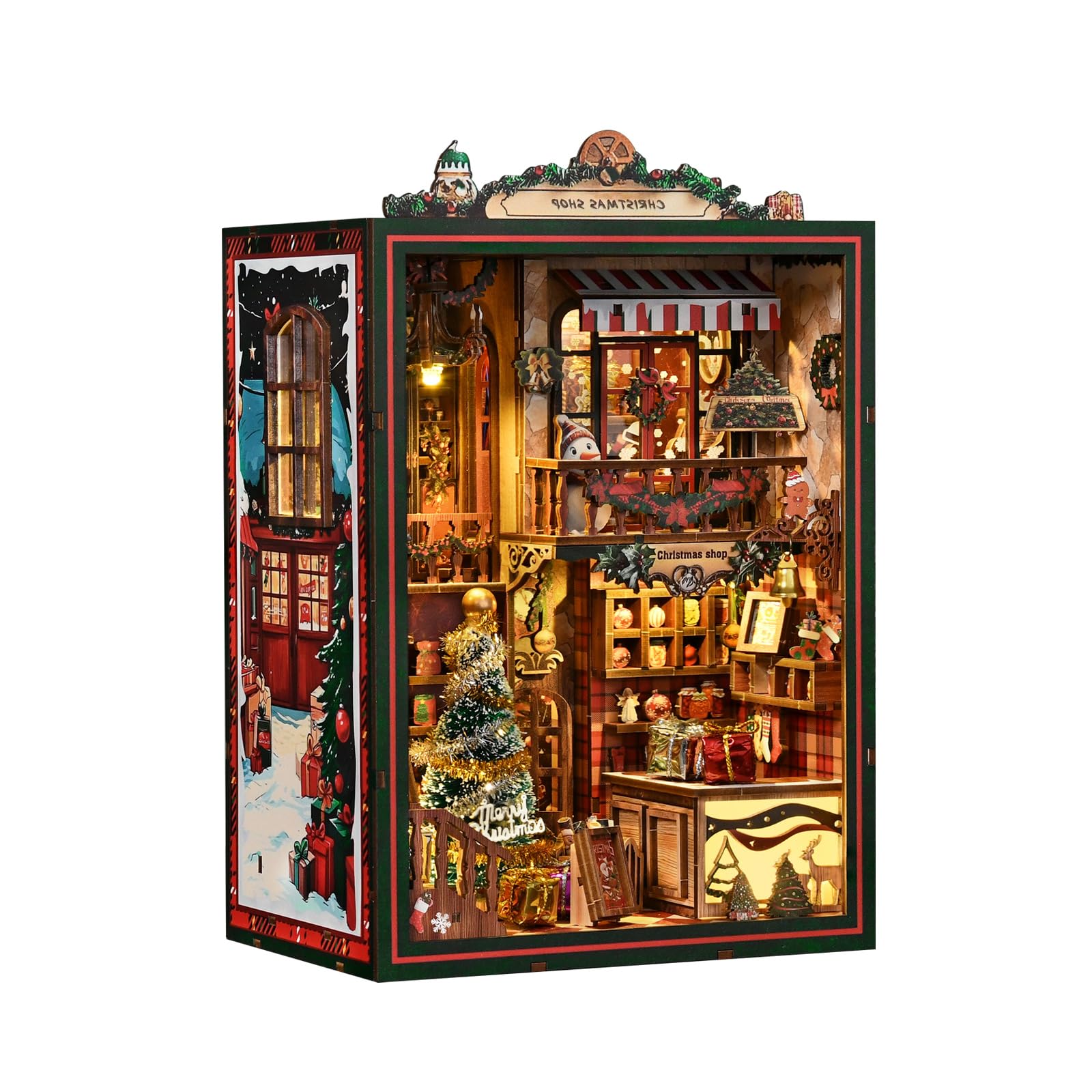 3DVASE Book Nooks for Adults, DIY Miniature Dollhouse Book Nook Kit, Model Kits Craft Kits for Adults with Led Light and Music Mechanism, Adult Craft