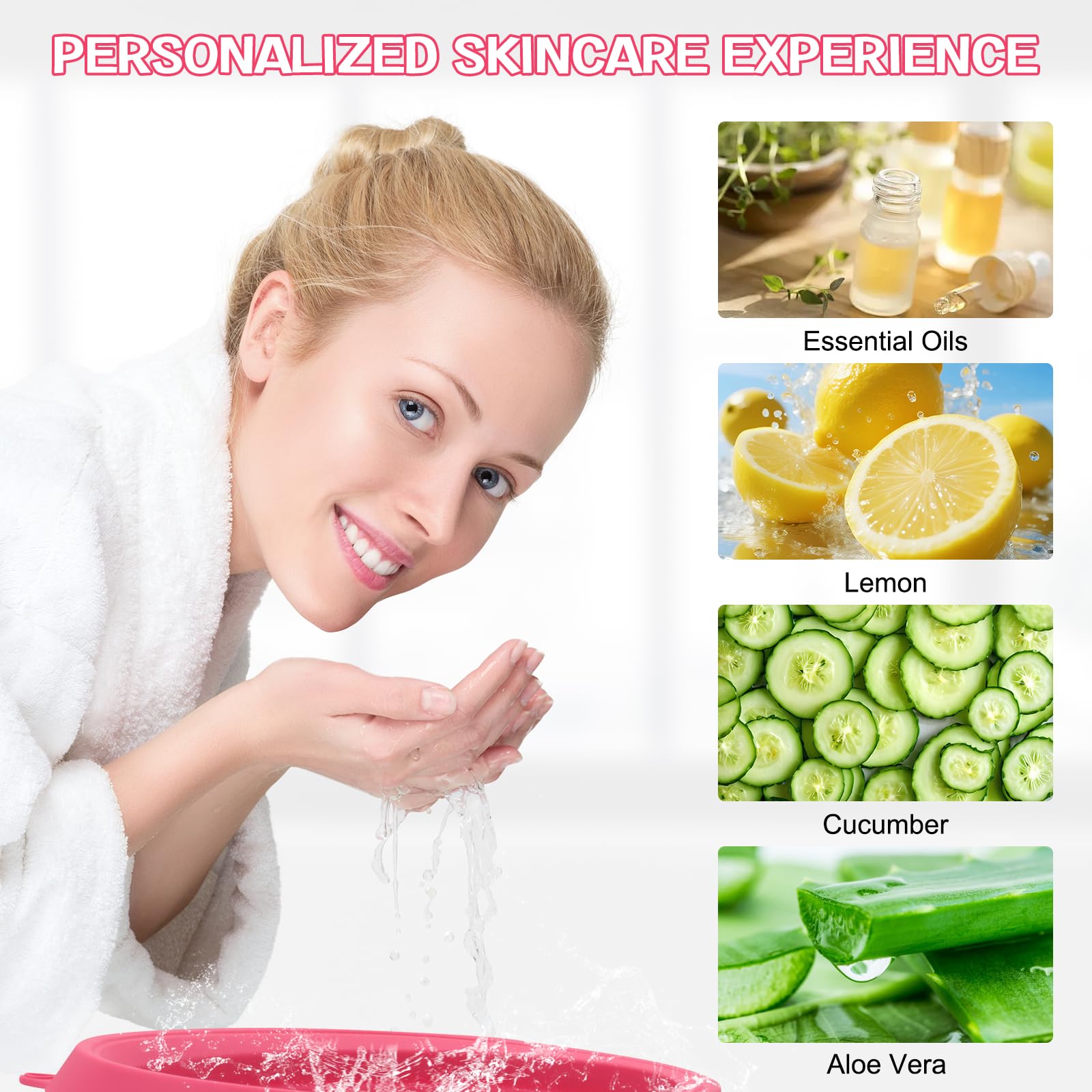 Beowanzk 2 PCS Ice Bowl for Face Foldable Facial Ice Bath Basin with Built-in Ice Tray - Image 3