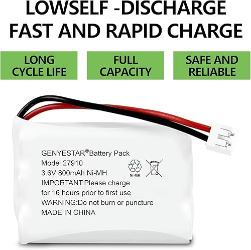 Miniatura 5 de Reemplazo de batería recargable de teléfono inalámbrico de 3.6 V 800 mAh 27910 para teléfonos inalámbricos 89-1323-00-00 E1112 E2801 TL72108 SD-7501