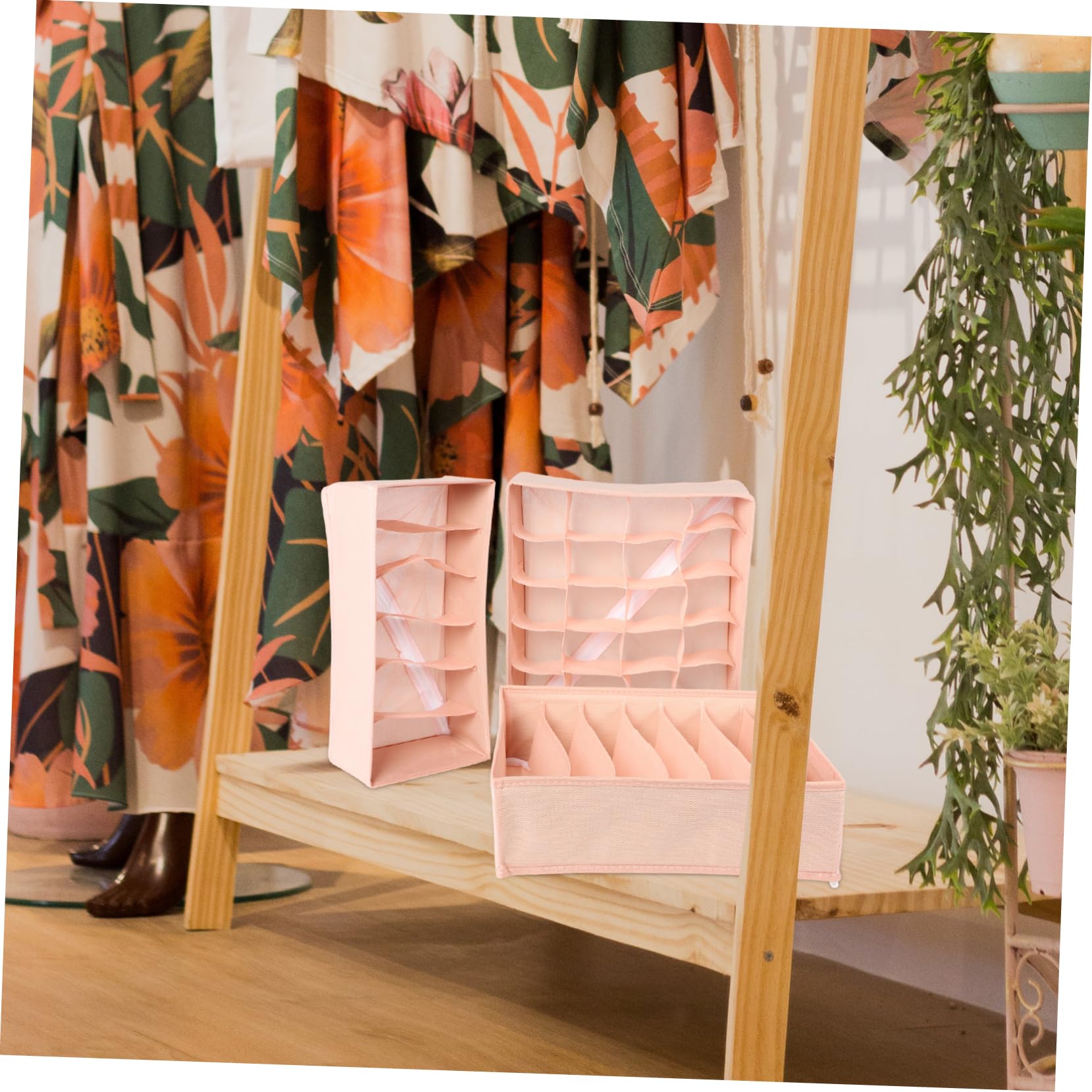 CHILDWEET 3 Cajas de Almacenamiento para Ropa Interior y Calcetines, Organizador de Armario de Tela No Tejida, Diseño de 6, 7 y 20 Compartimentos para Dormitorio