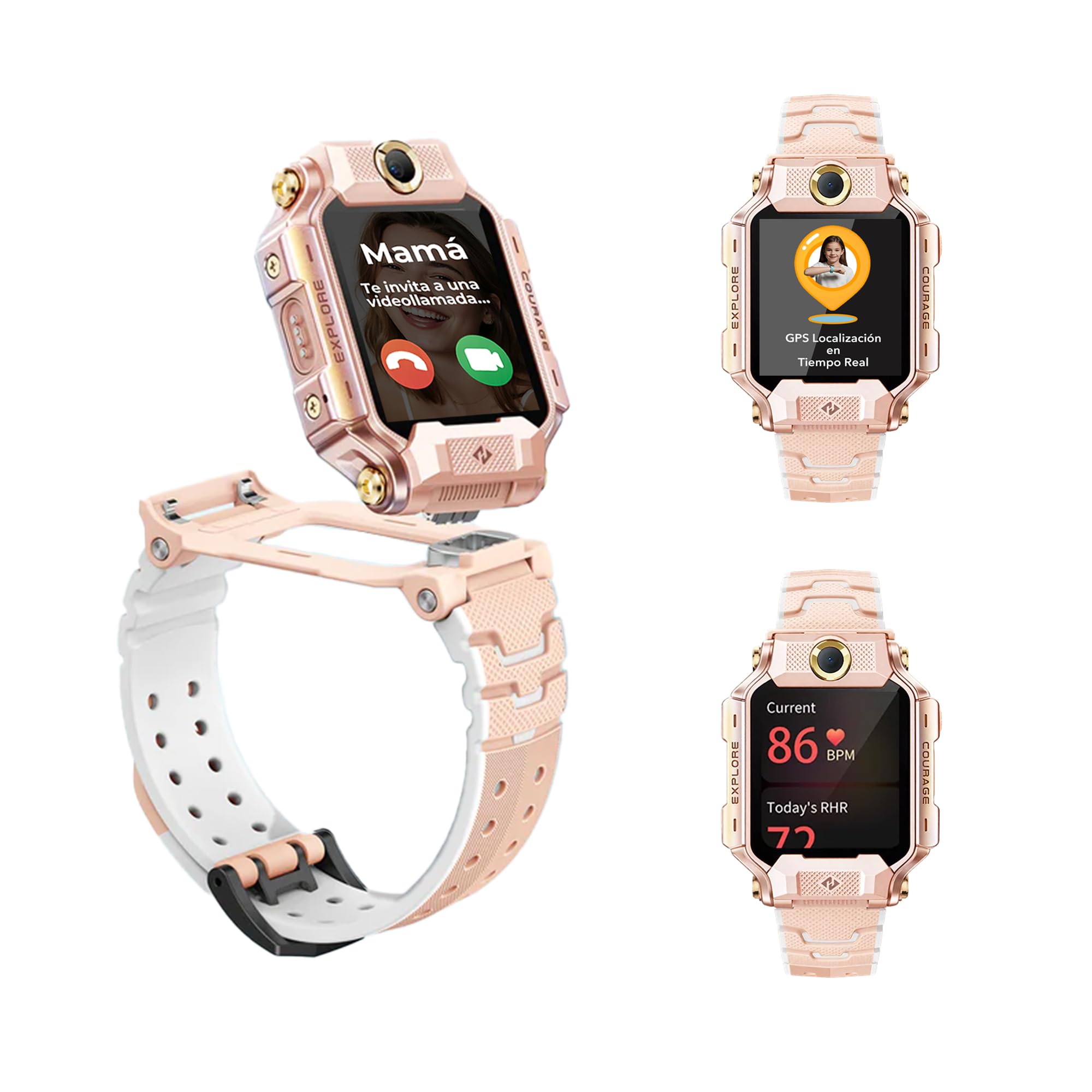imoo X10 - Orologio intelligente per bambini con GPS e chiamate - 1,6 alla, SOS, localizzazione in tempo reale (fino a pianta), app per controllo parentale, IP68 - Smartwatch per bambini 3-12 anni per