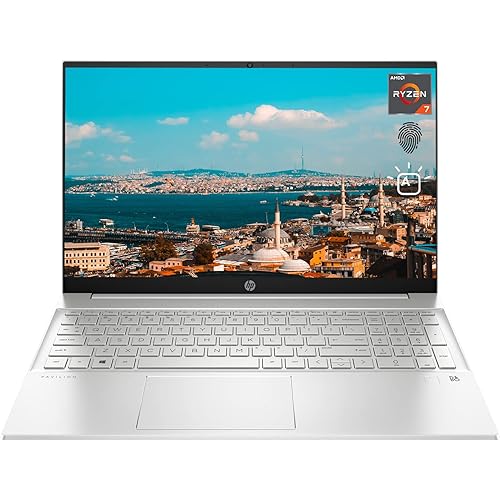 HP [Windows 11 Home] Newest Pavilion Laptop, 15.6" Full HD Display, AMD Ryzen 7 5700U Processor, Backlit Keyboard, Wi-Fi 6, Bluetooth, HDMI, USB Type-C, Silver (16GB RAM | 1TB SSD)