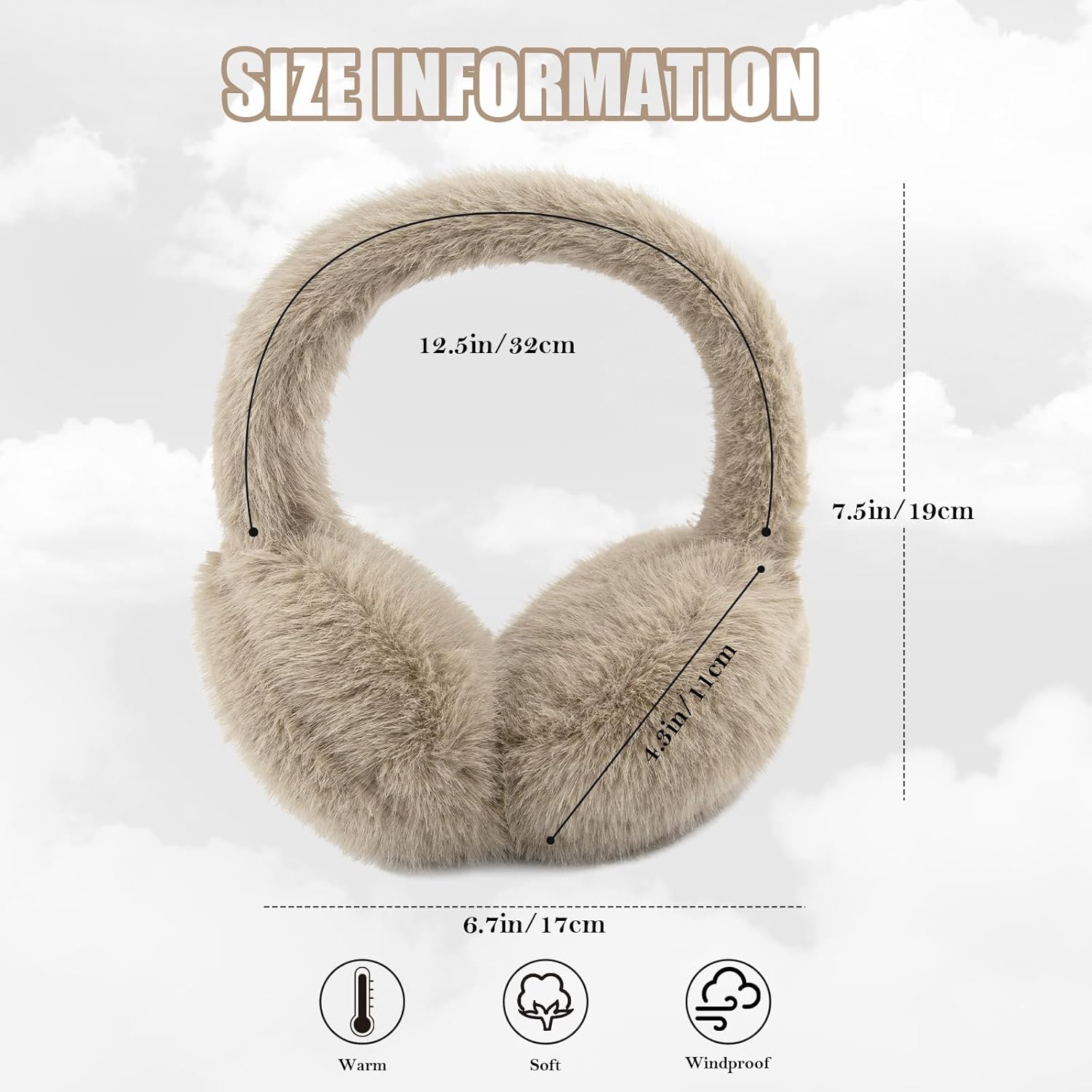 Winter Ear Muffs for Women Girls Faux Fur Cute White Earmuffs Fluffy Ear Warmers Foldable Ear Covers Outdoor - Image 5