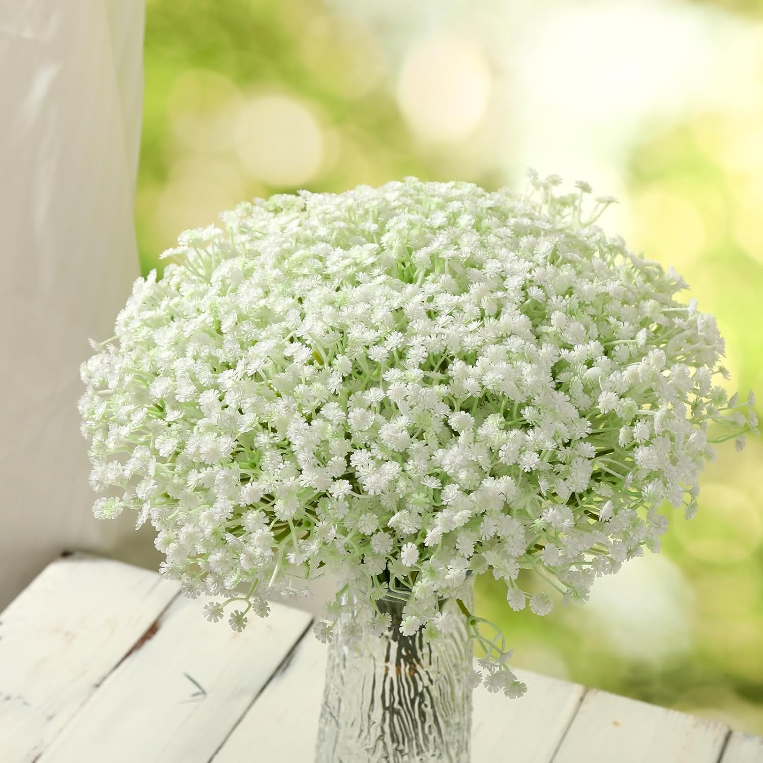 VZZNN 80 Pcs Artificial Baby's Breath Flowers, Realistic White Artificial Flowers, Artificial Baby's Breath Can Be Used for Wedding Home Decoration Flower Arrangement Gifts(80 Branches)