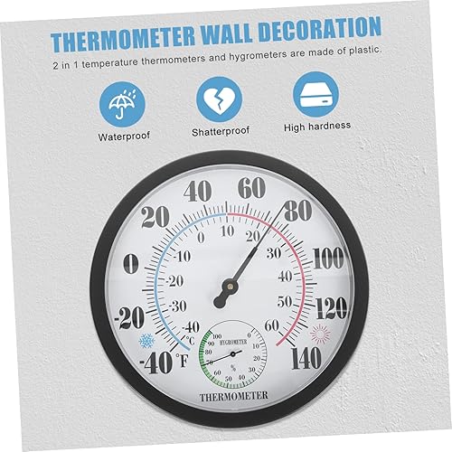 Miniatura 7 de BESPORTBLE Inicio Monitor de temperatura de pared al aire libre medidor de temperatura Abs resistente a la intemperie para habitación