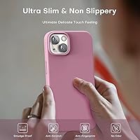 Vista 6 de TOCOL Funda 5 en 1 para iPhone 13, con 2 protectores de pantalla + 2 protectores de lente de cámara, funda de silicona líquida para iPhone 13
