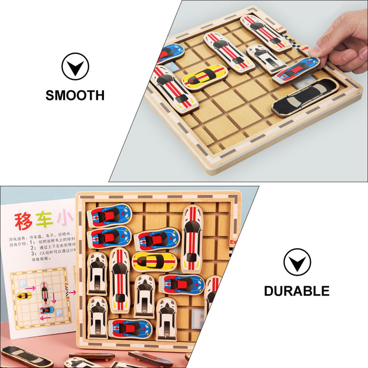 BESPORTBLE Giocattolo Rompicapo Labirinto in Legno per, Gioco Educativo di Logica Labirinto Rimovibile, Gioco di Auto in Movimento Adatto per Casa e Feste