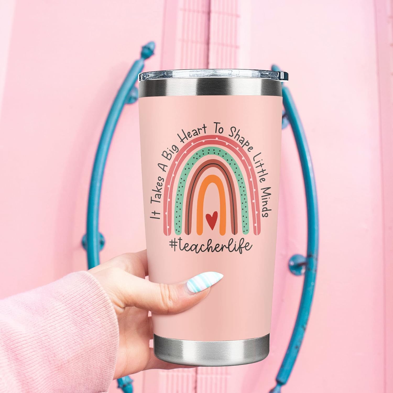 Teacher Appreciation Gifts - Teacher Gifts for Women - Teachers Appreciation Week, Back To School, Birthday, Christmas Gift - Thank You Gift Ideas for Teachers - 20 Oz Pink Tumbler - Image 7