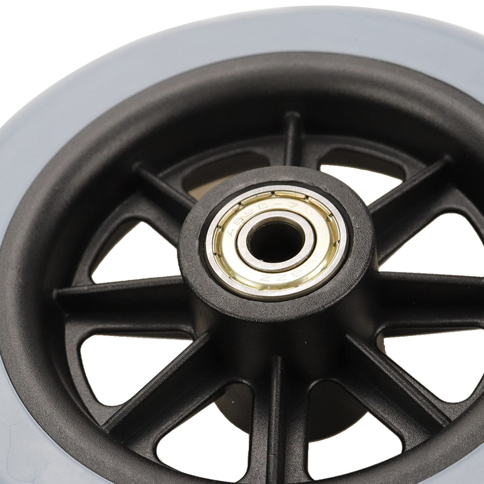 Wealrit 2 Pack Replacement Wheels for Wheelchairs - 5 Inch (Gray) — Amazon image 5