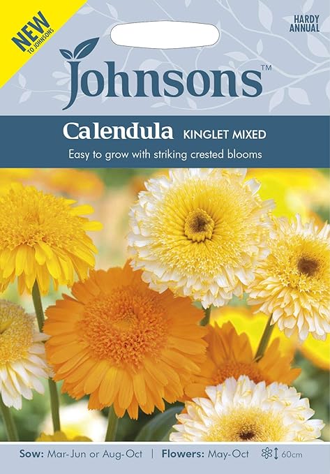 Amazon Co Jp 輸入種子 Johnsons Seeds Calendula Kinglet Mixed カレンデュラ キンセンカ キングレット ミックス ジョンソンズシード ホーム キッチン