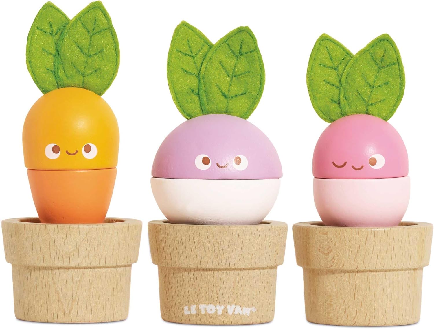 Le Toy Van - Wooden Educational Petilou Stacking Veggies Toy | Baby Sensory Montessori Toddler Learning Toy - Suitable For 18+ Months